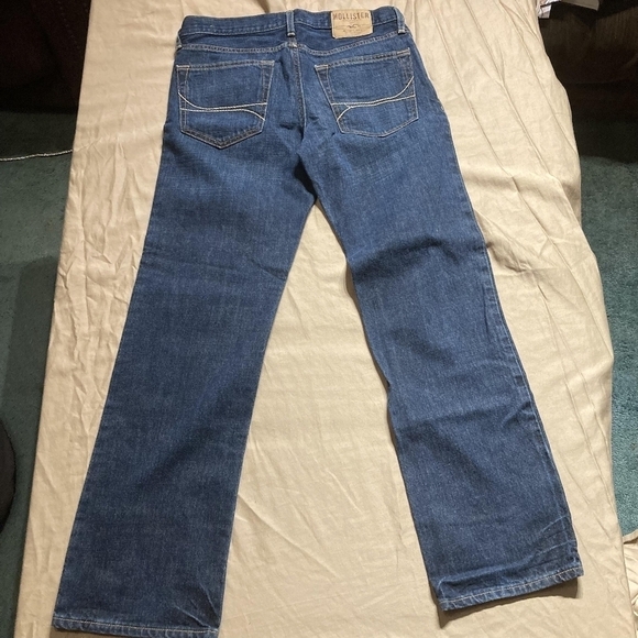 HOLLISTER Blue Denim Classic Straight JEANS Men's W31xL30 Button Fly 100% Cotton - Picture 2 of 8
